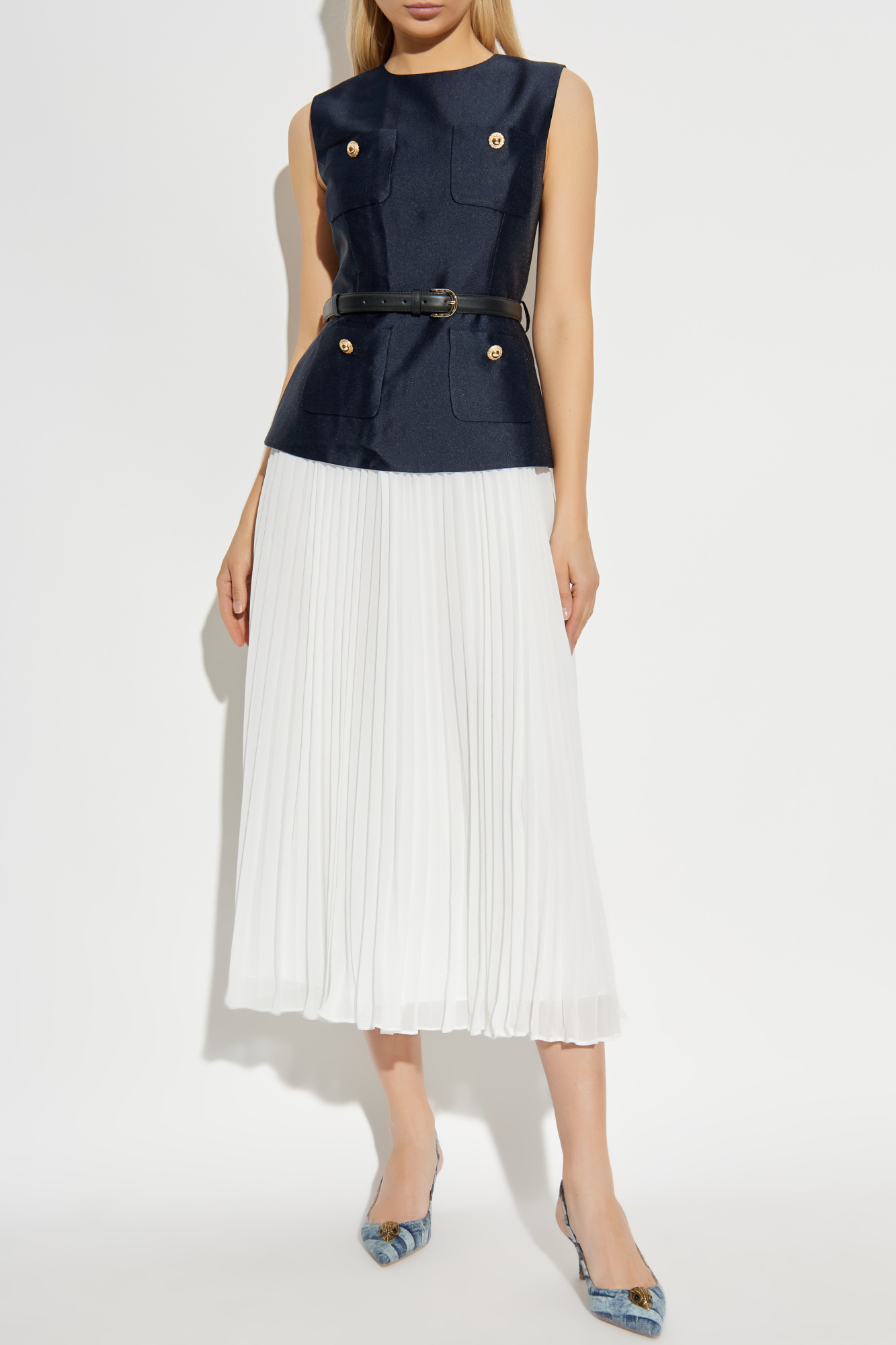 ワンピース SELF PORTRAIT FW25 (PF25 034S BL BLUE) Denim Sleeveless Mini Dress – self-portrait-EU